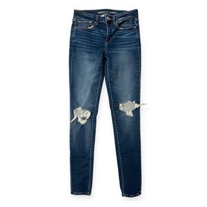 American Eagle Outfitters | Women's Distressed Hi-Rise Soft Knit Skinny Jeans